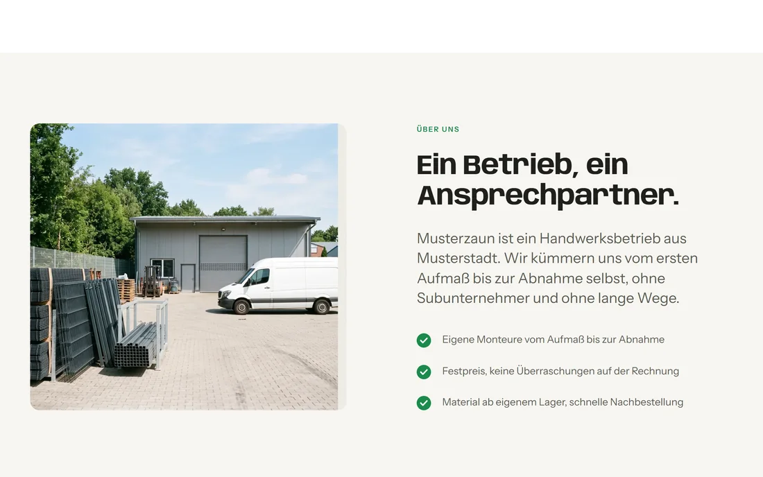 Musterseite: Über den Betrieb